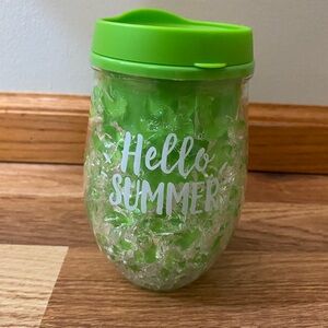 Green Insulated 10 Ounce Tumbler with Hello Summer Text New